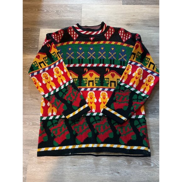 Vintage Carolina Colours Ugly Christmas Sweater S Festive Pattern F3 - Picture 1 of 5